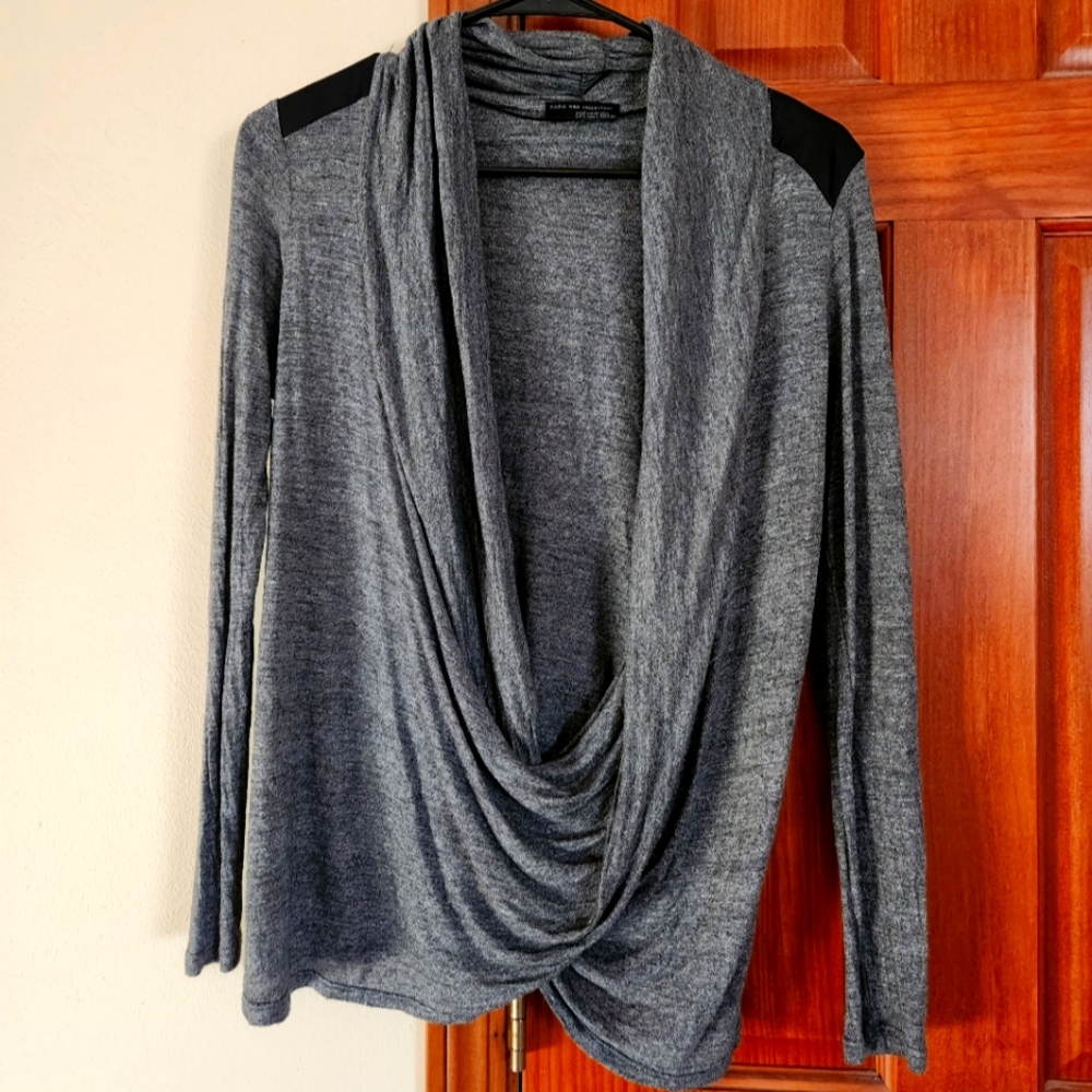 Zara W & B Collection gray long sleeved shirt.